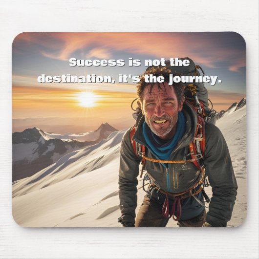 成功と懸命ワークマウンテンクライマーやる気を起こさせる マウスパッド (正面)
