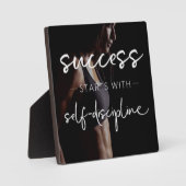 成功と規律 – 女性のジムやる気を起こさせる フォトプラーク (正面)