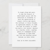 成功に感動的関するEmerson引用文 サンキューカード (正面)