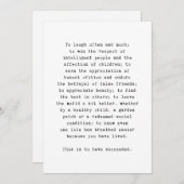 成功に感動的関するEmerson引用文 サンキューカード (正面/裏面)