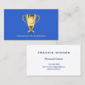 成功のためのトレーニングパーソナルトレーナー青 名刺 (正面/裏面)