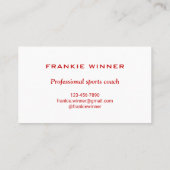 成功のためのトレーニング赤いスポーツコーチ 名刺 (裏面)