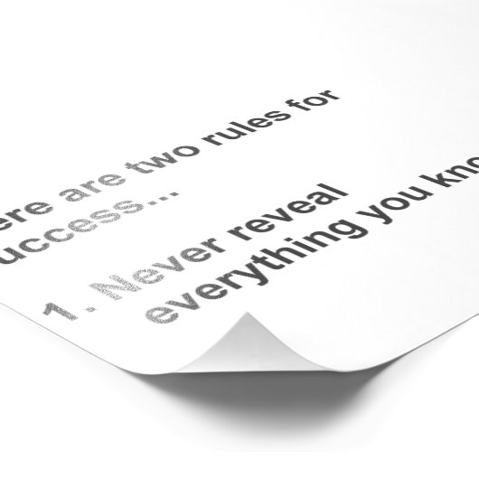 成功のための二つの規則が明らかにされた フォトプリント (角)