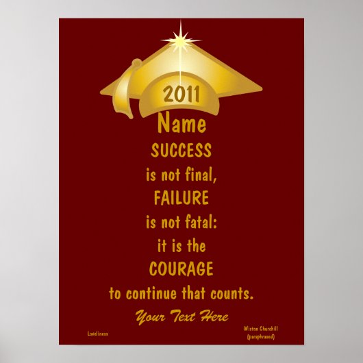 成功のための愛の黄金の勇気ポスター – Cust. ポスター (正面)