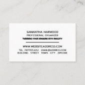 成功のための計画デザイン、プロフェッショナル主催者 名刺 (裏面)