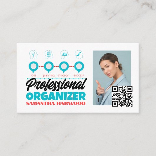 成功のための計画デザイン、プロフェッショナル主催者 名刺 (正面)