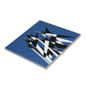 成功のアールデコの幾何学的な鳥に上昇して下さい タイル (側面)