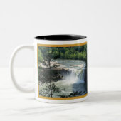 成功のインスピレーションの測定 ツートーンマグカップ (左)