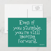 成功のインスピレーション – ティール（緑がかった色）やる気を起こさせるはがき 案内ポストカード (正面/裏面)