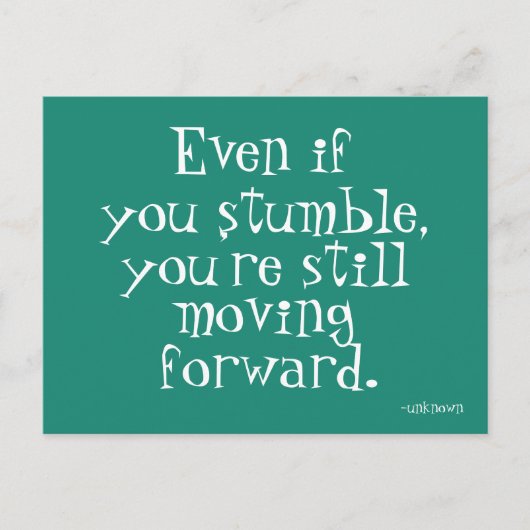 成功のインスピレーション – ティール（緑がかった色）やる気を起こさせるはがき 案内ポストカード (正面)