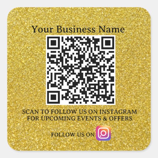 成功のスキャン：ビジネスQRコードステッカー スクエアシール (正面)