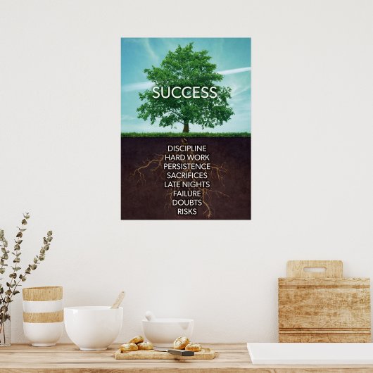 成功のツやる気を起こさせるリー ポスター (キッチン)