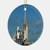 成功のロケットの宇宙航行学NASAの用意して下さい セラミックオーナメント (左)