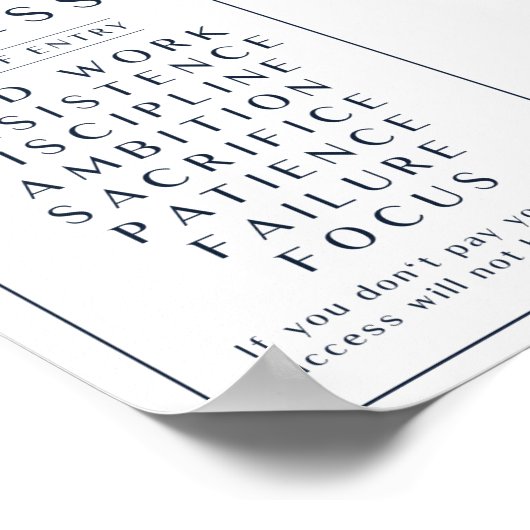 成功の価格 ポスター (角)