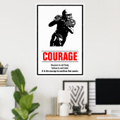 成功の勇気サッカーやる気を起こさせる ポスター (ホームオフィス)