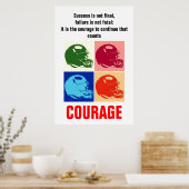 成功の勇気サッカー感動的アポップ・アートのート ポスター (キッチン)