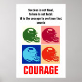 成功の勇気サッカー感動的アポップ・アートのート ポスター (正面)