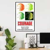 成功の勇気バスケットボールやる気を起こさせる ポスター (ホームオフィス)