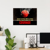 成功の勇気バスケットボール感動的 ポスター (ホームオフィス)