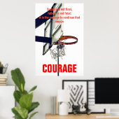 成功の勇気バスケットボール感動的 ポスター (ホームオフィス)
