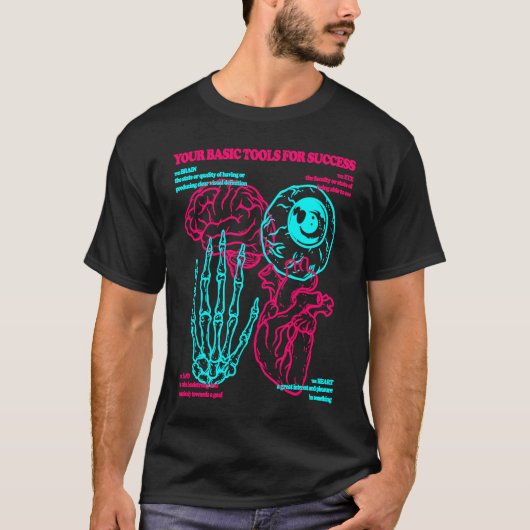 成功の基本的なツール解剖学的ハート眼脳Ske Tシャツ (正面)