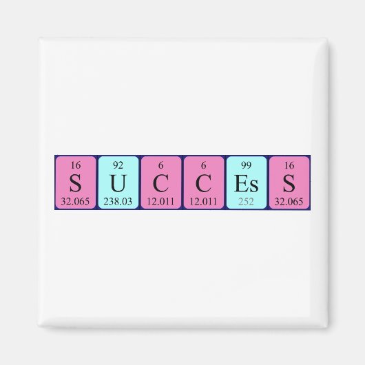 成功の定期テーブル名マグネット マグネット (正面)