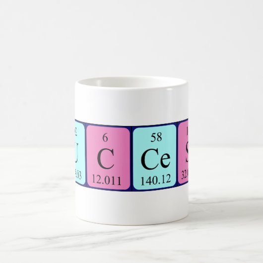 成功の定期的なテーブル名の重複 コーヒーマグカップ (中央)