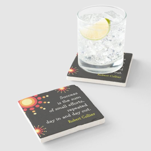 成功の引用やる気を起こさせる語 ストーンコースター (横)