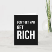 成功の引用文やる気を起こさせるホワイトをブラックで獲得 カード (正面)