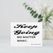 成功の引用文:保行く。何が何でも ポストカード (スタンド正面)