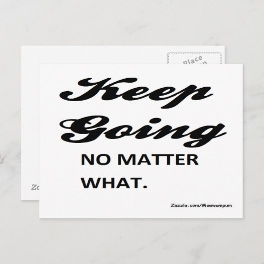 成功の引用文:保行く。何が何でも ポストカード (正面/裏面)