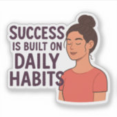 成功の日々の習慣ビジネスやる気を起こさせる シール (正面)