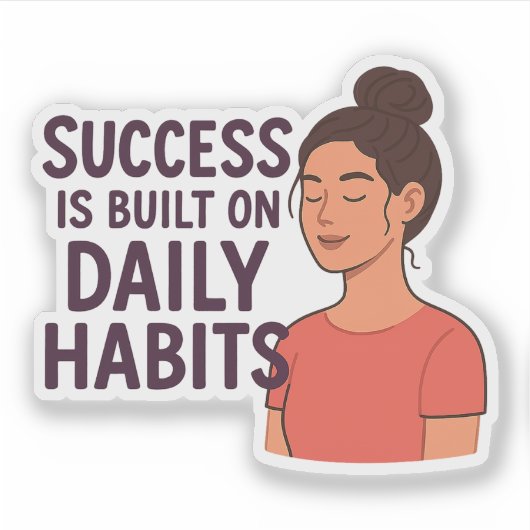 成功の日々の習慣ビジネスやる気を起こさせる シール (正面)