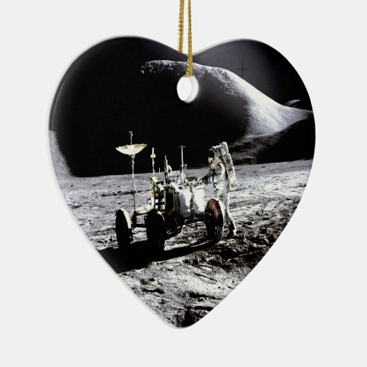 成功の月の粗紡機の宇宙飛行士NASA探検すれば セラミックオーナメント (右)