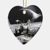 成功の月の粗紡機の宇宙飛行士NASA探検すれば セラミックオーナメント (左)