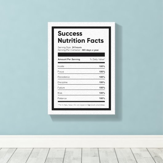 成功の栄養の事実やる気を起こさせるウォールアート キャンバスプリント (インサイチュ (ウッドフロア))