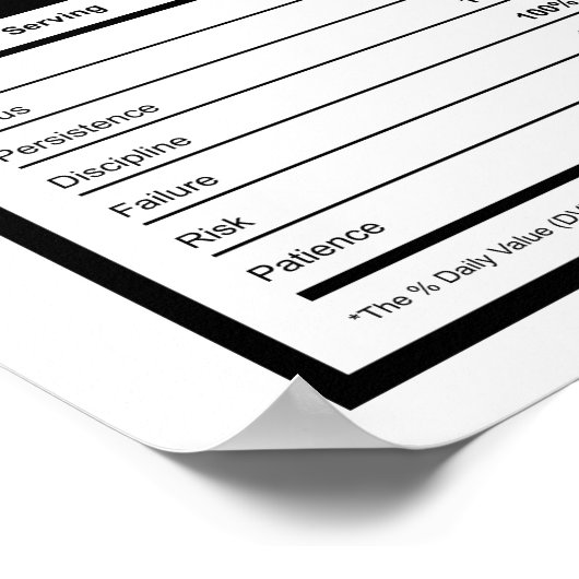 成功の栄養事実 |やる気を起こさせる引用文 ポスター (角)