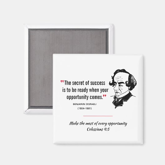 成功の秘密引用文ディスラエリ マグネット (正面/裏面)
