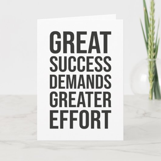 成功の要求努力 – ジム、ハッスル、成功 カード (正面)