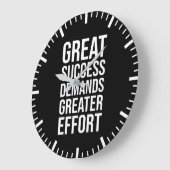 成功の要求努力 – ジム、ハッスル、成功 ラージ壁時計 (傾斜)