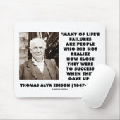 成功の近くのトーマス・エジソンの失敗はあきらめました マウスパッド (マウス)
