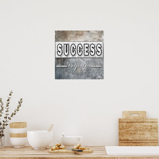 成功はあなたのやる気を起こさせる引用文アートワークのポスター ポスター (キッチン)