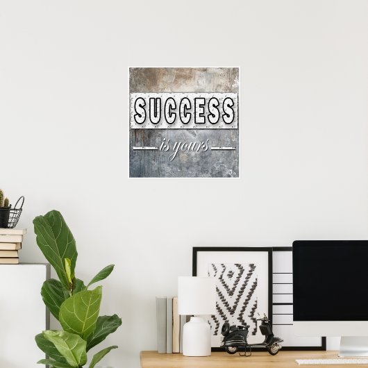 成功はあなたのやる気を起こさせる引用文アートワークのポスター ポスター (ホームオフィス)