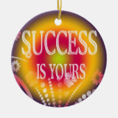 成功はあなたの3単語の引用文です セラミックオーナメント (正面)