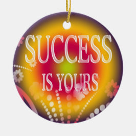 成功はあなたの3単語の引用文です セラミックオーナメント