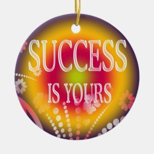 成功はあなたの3単語の引用文です セラミックオーナメント (正面)