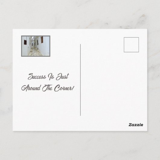 成功はのまわりにまさに角にある。 ポストカード (裏面)