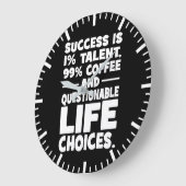 成功はタレントコーヒー問題のある人生の選択 ラージ壁時計 (傾斜)