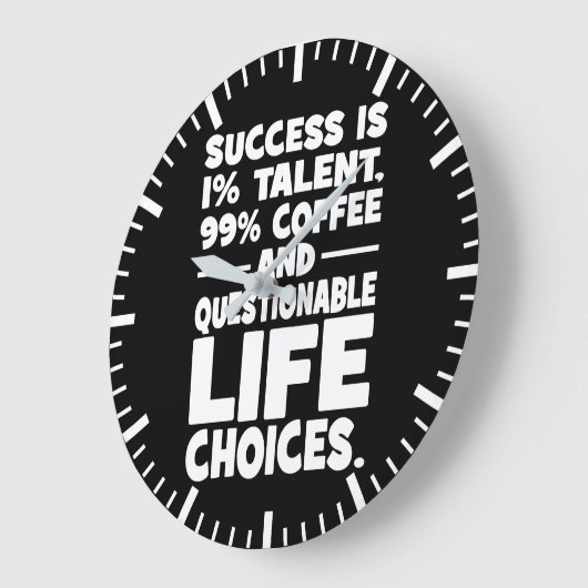 成功はタレントコーヒー問題のある人生の選択 ラージ壁時計 (傾斜)