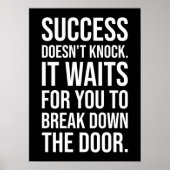 成功はノックしない – やる気を起こさせる Hustle ポスター (正面)